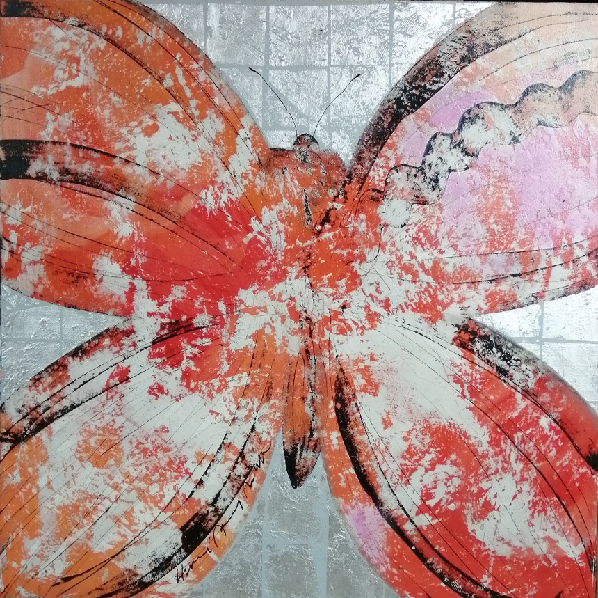 Papillon - 100 x 100 cm - Prix sur demande