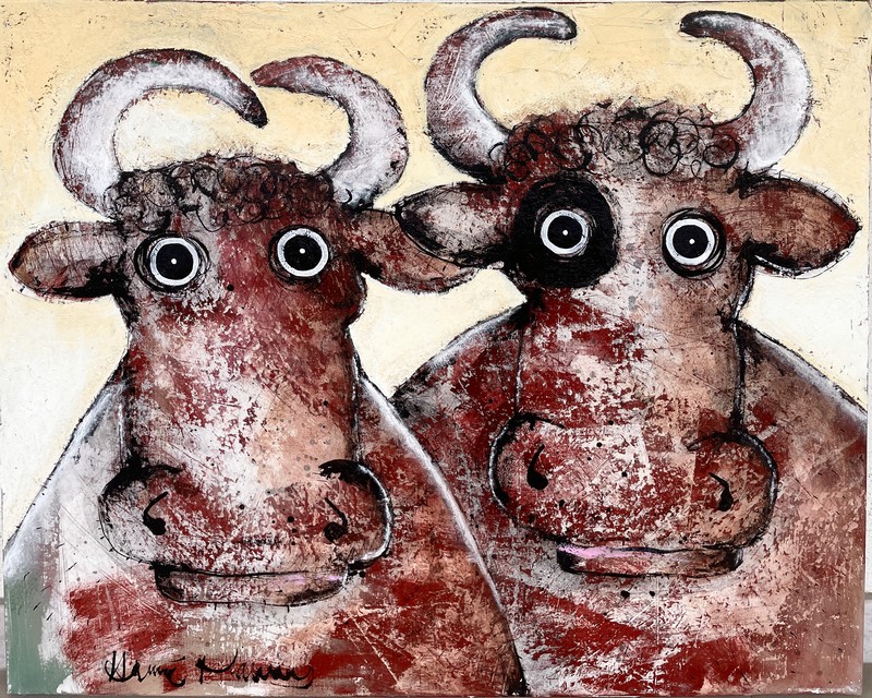 Deux vaches - 100 x 81 cm - 1 500 €