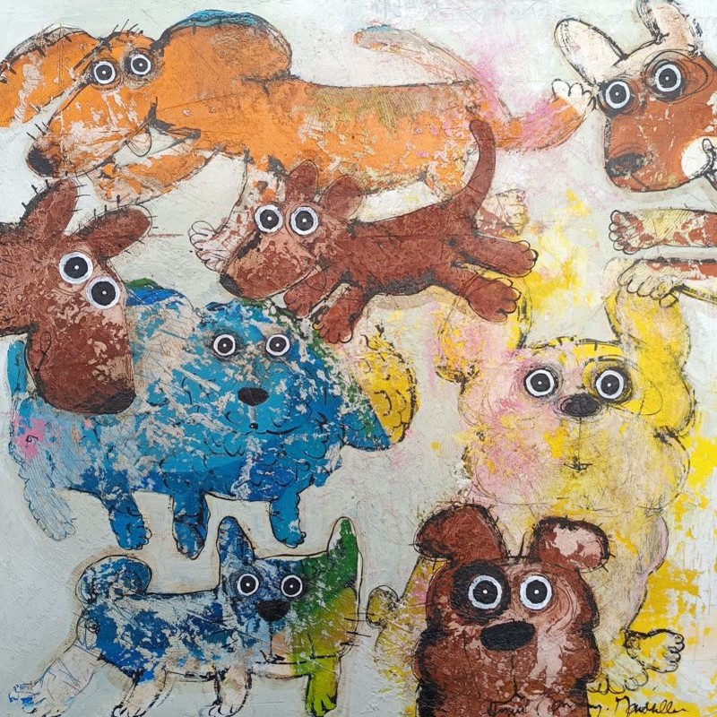 Gang de chiens 2 - 80 x 80 cm - 1 900 €